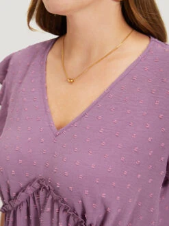 Polka Dot V Neck Ruffles Tassel Trim Tank Top -Bloomchic Shop 302838976 xj