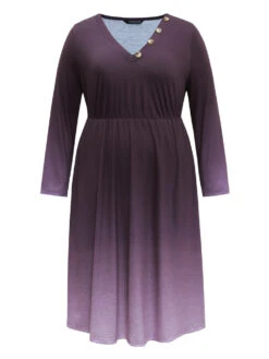 Tie Dye Button Detail Pocket Elastic Waist Dress -Bloomchic Shop 306419167 hq