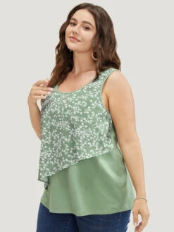 Ditsy Floral Patchwork Tank Top -Bloomchic Shop 31205739 ml