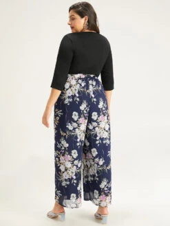 Floral Patchwork Belted Jumpsuit -Bloomchic Shop 315444790 ml 2583b1b1 f40f 41d8 8c9e d91099443841