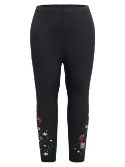 Christmas Print High Rise Skinny Leggings -Bloomchic Shop 315890024 kh