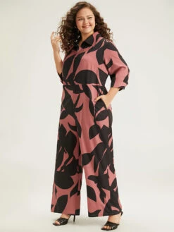 Silhouette Floral Print Zipper Belted Jumpsuit -Bloomchic Shop 31684529 kd