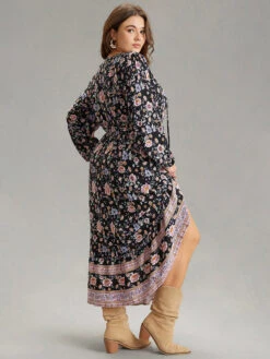 Boho Print Lantern Sleeve Elastic Waist Dress 10 Boho Print Lantern Sleeve Elastic Waist Dress -Bloomchic Shop 32080482 cn