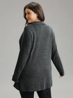 Plain Heather Cowl Neck Button Detail Sweatshirt -Bloomchic Shop 322277125 db c428b321 4d5c 4a84 972c 5147a1bef720