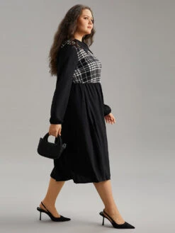 Plaid Patchwork Lapel Collar Pocket Dress -Bloomchic Shop 330461732 lj 7c2e2b78 6c26 40c2 a0ca cb7f3d03be14