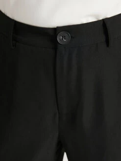 Plain Pocket Elastic Waist High Rise Pants -Bloomchic Shop 333185439 gj