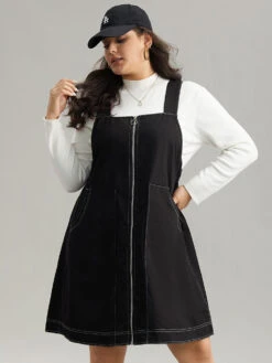 Twill O Ring Zipper Pocket Spaghetti Strap Dress -Bloomchic Shop 334057958 cr abf02123 dbe0 4873 bb5d 2c01d28e569d