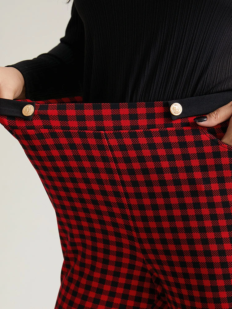 Gingham Bootcut Split Hem Metal Detail Pants 7 Gingham Bootcut Split Hem Metal Detail Pants - Image 5