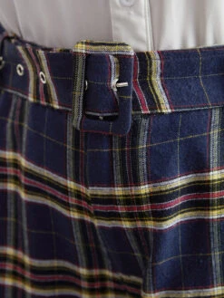 Plaid Pocket Eyelet Belted Straight Leg Pants -Bloomchic Shop 337193871 eg c97d0b7e 9cc7 4bbd a261 d66855f9d816