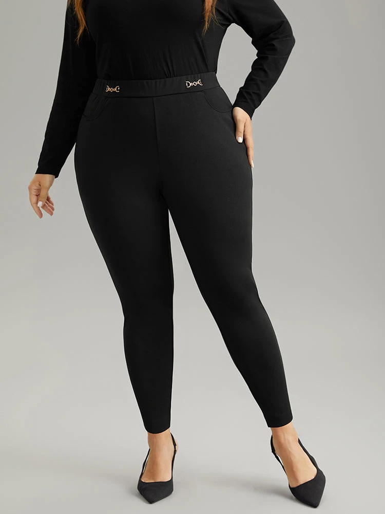 Plain Buckle Detail Slant Pocket Pants 3 Plain Buckle Detail Slant Pocket Pants