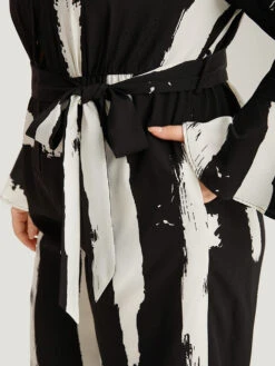 Brush Print Button Up Belted Bell Sleeve Jumpsuit 16 Brush Print Button Up Belted Bell Sleeve Jumpsuit -Bloomchic Shop 344913703 xx