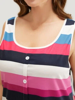 Striped Contrast Button Detail Scoop Neck Tank Top 16 Striped Contrast Button Detail Scoop Neck Tank Top -Bloomchic Shop 345072963 ab
