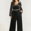 Halloween Moon & Star Glitter Mesh Crisscross Neck Jumpsuit -Bloomchic Shop 345686062 xl