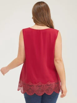 Solid Pleated Front Lace Hem Tank Top 13 Solid Pleated Front Lace Hem Tank Top -Bloomchic Shop 34576044 rc