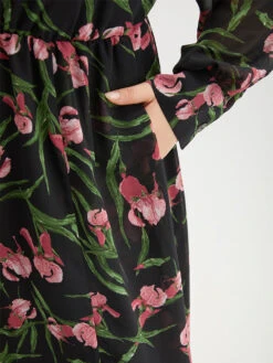 Floral Print Chiffon Split Side Elastic Waist Dress -Bloomchic Shop 346102055 pr