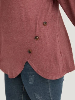 Plain Round Neck Button Detail T-shirt -Bloomchic Shop 346296343 lx