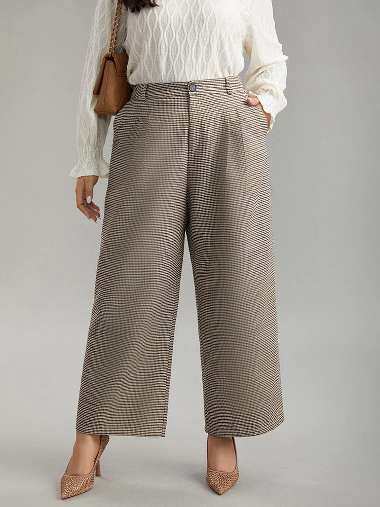 Gingham Plicated Detail Elastic Waist Pants 3 Gingham Plicated Detail Elastic Waist Pants