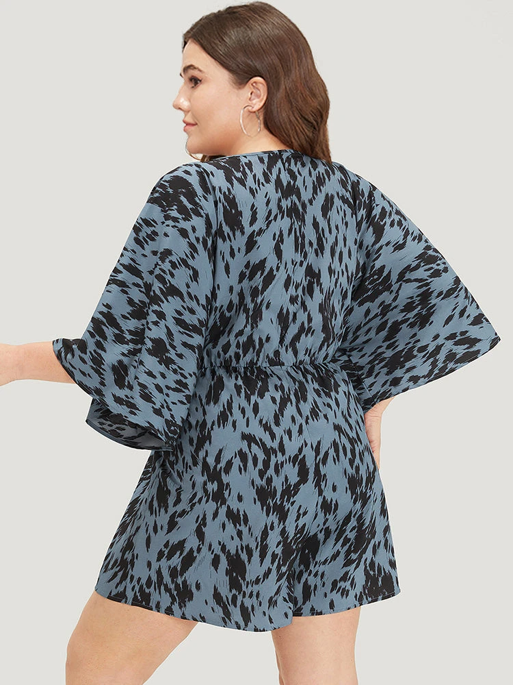 Leopard Print Flounce Sleeve Pocket Elastic Waist Jumpsuit 6 Leopard Print Flounce Sleeve Pocket Elastic Waist Jumpsuit - Image 4