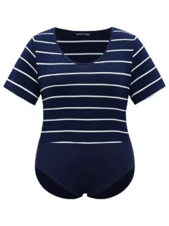 Striped Contrast Patchwork Crew Neck Bodysuit 27 Striped Contrast Patchwork Crew Neck Bodysuit -Bloomchic Shop 349040907 ug 70e41b92 4080 439e 8ad7 7d96bfa7481a