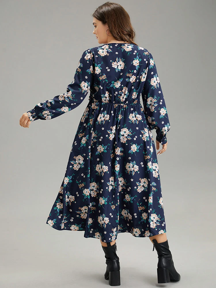 Floral Print Twist Front Pocket Midi Dress 5 Floral Print Twist Front Pocket Midi Dress - Image 3