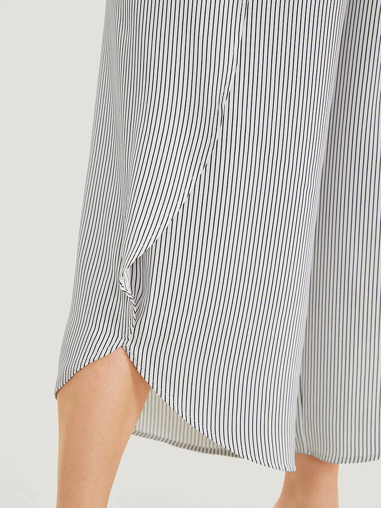 Striped Print Belted Wrap Hem Loose Pants 10 Striped Print Belted Wrap Hem Loose Pants - Image 8