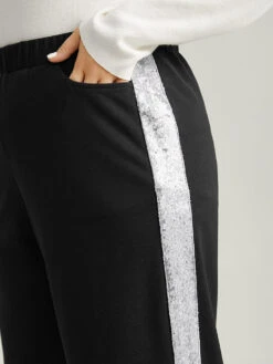 Sequin Patchwork Pocket Wide Leg Pants 13 Sequin Patchwork Pocket Wide Leg Pants -Bloomchic Shop 351275000 ld