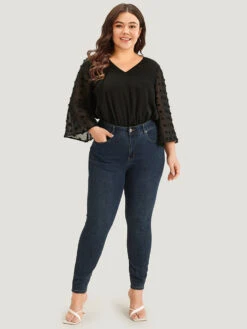 Polka Dot Patchwork Mesh Bell Sleeve Bodysuit 14 Polka Dot Patchwork Mesh Bell Sleeve Bodysuit -Bloomchic Shop 353951160 jh