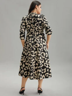 Geometric Mock Neck Elastic Waist Pleated Dress -Bloomchic Shop 356813344 cu c3c6c169 398a 4ef7 ac1f b763fbc4d0b7