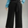 Plain Texture Belted High Rise Wide Leg Pants 2 Plain Texture Belted High Rise Wide Leg Pants -Bloomchic Shop 36114853 si