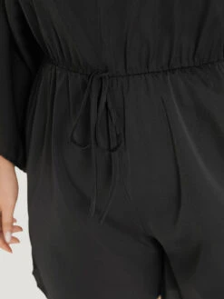 Plain Pocket Flounce Sleeve Elastic Waist Ties Jumpsuit 17 Plain Pocket Flounce Sleeve Elastic Waist Ties Jumpsuit -Bloomchic Shop 362209785 xm