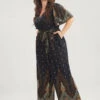 Bandana Print Ruffles Sleeve Belted Wrap Pocket Jumpsuit -Bloomchic Shop 363280592 kz