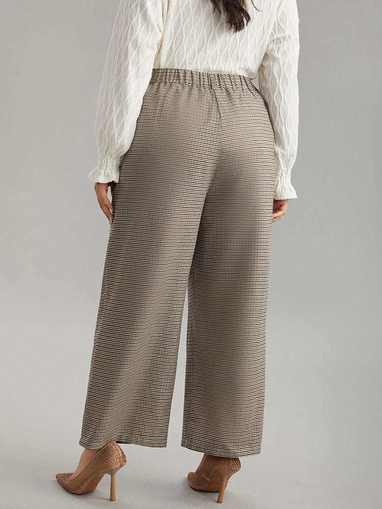 Gingham Plicated Detail Elastic Waist Pants 4 Gingham Plicated Detail Elastic Waist Pants - Image 2