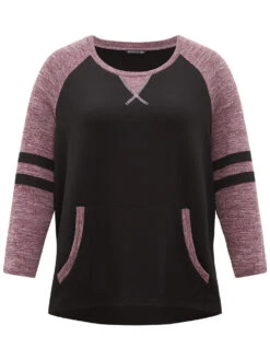 Striped Contrast Pocket Raglan Sleeve High Low Hem Sweatshirt 30 Striped Contrast Pocket Raglan Sleeve High Low Hem Sweatshirt -Bloomchic Shop 36573001 sz 7d144161 9005 40d0 b3b5 004b2953c10f