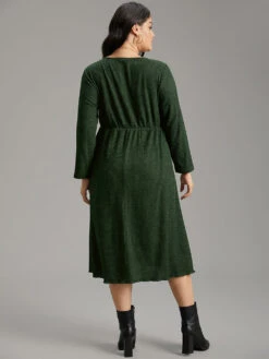 Square Neck Solid Drawstring Rib Knit Dress -Bloomchic Shop 369311843 vk 75652f4a bb78 4b55 b4a6 c2ccfbb6d56c