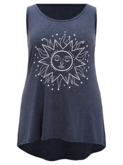 Sun Print High Low Hem Tank Top 20 Sun Print High Low Hem Tank Top -Bloomchic Shop 371634610 yr