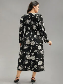 Floral Print Pocket Elastic Waist Wrap Dress -Bloomchic Shop 377522295 gz 982a56cd 382d 4db4 82e9 d9c87949a915