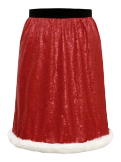 Christmas Sequin Patchwork Fuzzy Trim Skirt 13 Christmas Sequin Patchwork Fuzzy Trim Skirt -Bloomchic Shop 377786559 oy