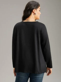 Star Mesh Patchwork Button Detail T-shirt -Bloomchic Shop 377995342 mo 5eeeca0b 08ee 468d a810 852cce10956c