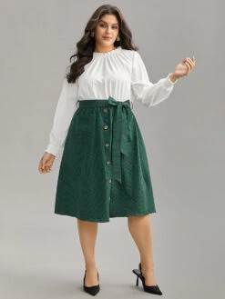 Gingham Belted Frill Trim Button Detail Dress 13 Gingham Belted Frill Trim Button Detail Dress -Bloomchic Shop 378657720 lo