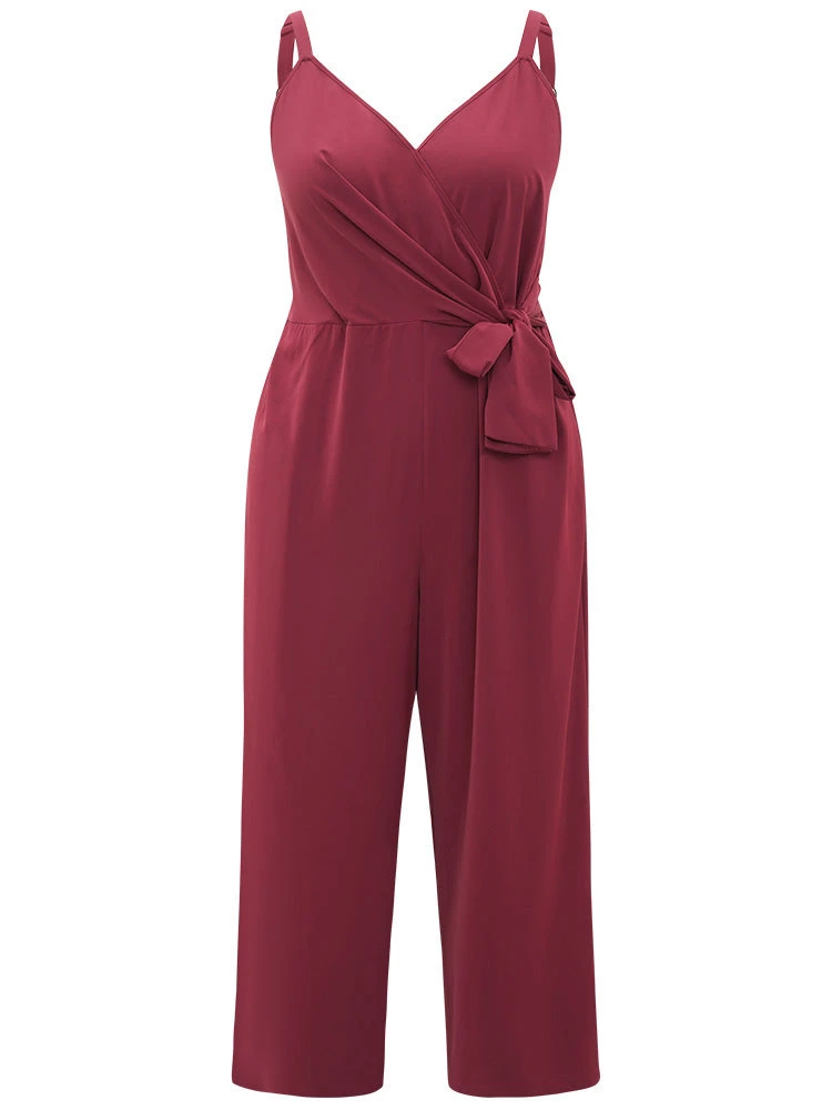 Plain Surplice Neck Twist Front Cami Jumpsuit 10 Plain Surplice Neck Twist Front Cami Jumpsuit - Image 8