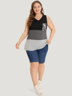 Leopard Contrast Patched Pocket Tank Top -Bloomchic Shop 38282756 xf