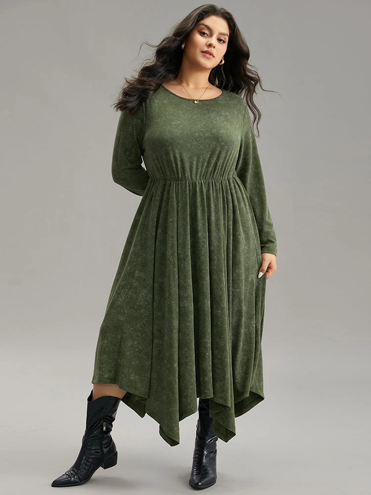 Vintage Heather Elastic Waist Hanky Hem Dress 4 Vintage Heather Elastic Waist Hanky Hem Dress - Image 2