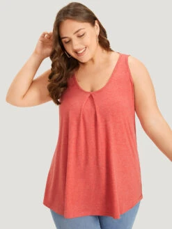Plain Pleated Crew Neck Tank Top -Bloomchic Shop 385189656 km 1f56c046 e6b5 41c7 8b51 4144526e51bf