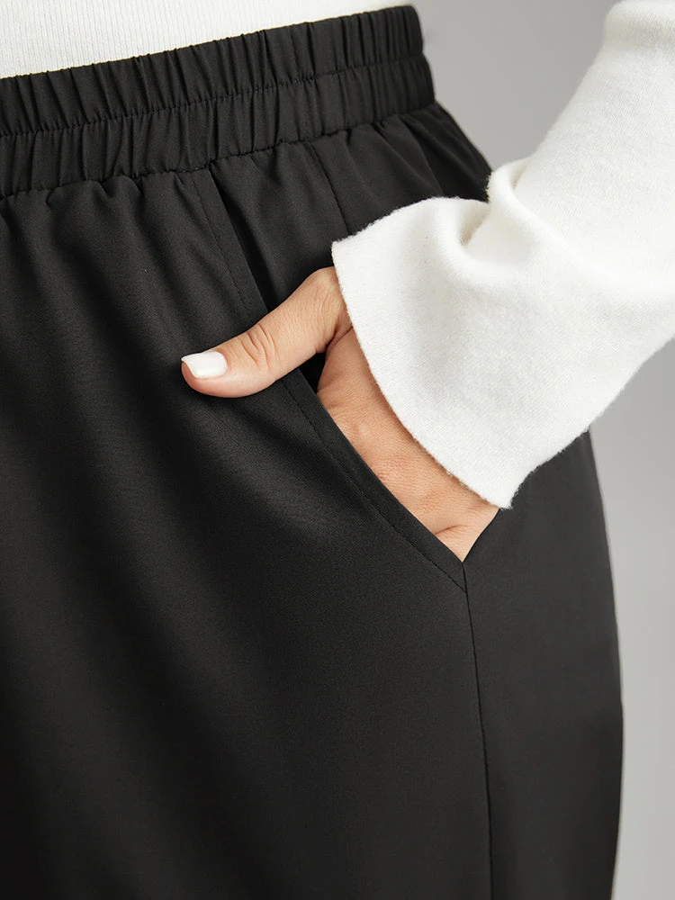 Contrast Trim Slant Pocket Elastic Waist Pants 7 Contrast Trim Slant Pocket Elastic Waist Pants - Image 5