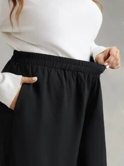 Solid Chiffon Elastic Waist Wide Leg Pants -Bloomchic Shop 388128772 tt 842b3d63 3668 489e 8c02 6a0795e415a1