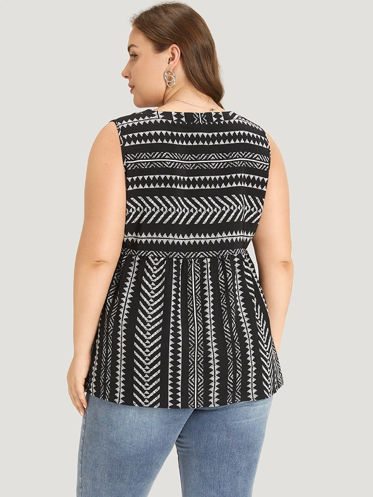 Bandana Print Notched Elastic Waist Tank Top 4 Bandana Print Notched Elastic Waist Tank Top - Image 2