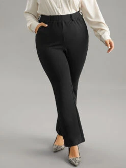 Solid Very Stretchy High Rise Bootcut Thick Pants 10 Solid Very Stretchy High Rise Bootcut Thick Pants -Bloomchic Shop 392327672 pq
