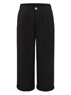 Plain Metal Detail Pocket Wide Leg Pants -Bloomchic Shop 395870372 bf