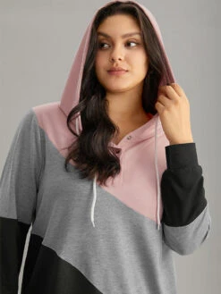 Colorblock Contrast Hooded Button Up Sweatshirt 9 Colorblock Contrast Hooded Button Up Sweatshirt -Bloomchic Shop 396946762 ua