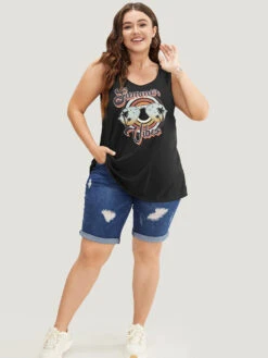 Letter & Graphic Print Round Neck Tank Top -Bloomchic Shop 398538004 qs 1ebb7ac2 3f14 4393 877e 89c4d6e1f20b